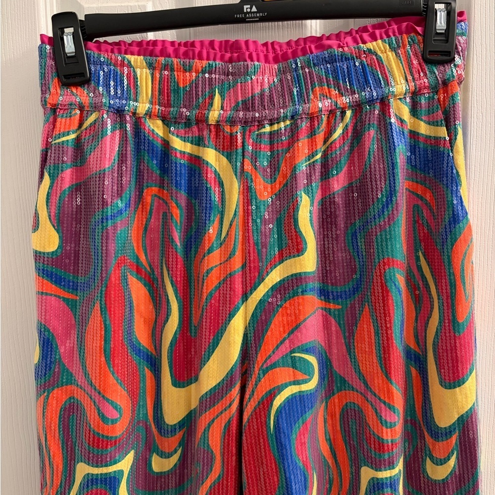 Designer Alden Adair 70s Retro Glam Inspired Elton Pants Wonderland Sequin NWT - Picture 4 of 9